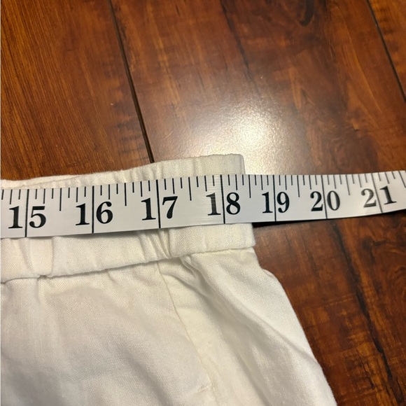 J.Jill Linen Stretch Boho White Straight Cuffed Bottom Leg Pants Large Petite LP - Picture 12 of 15